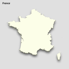 Obraz premium 3d isometric map of France isolated with shadow