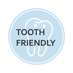 Tooth friendly, quality product emblem design