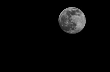 Black and white full moon in the upper right corner 