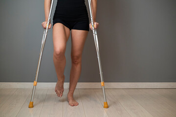 Women on crutches