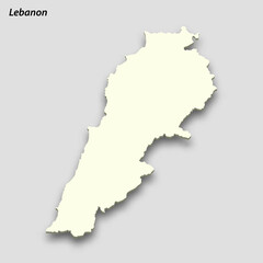 Obraz premium 3d isometric map of Lebanon isolated with shadow