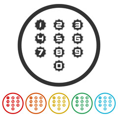 Creative modern number set. Set icons colorful