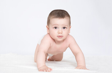 portrait of adorable smiling boy isolated on white background