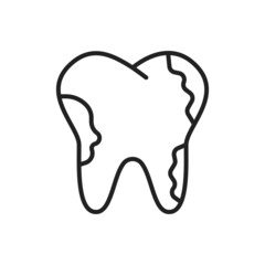 Tooth decay icon. High quality black vector illustration.