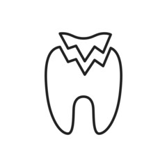 Broken tooth icon. High quality black vector illustration.