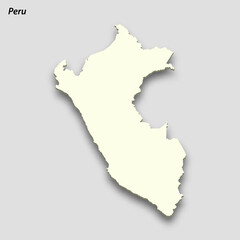 Obraz premium 3d isometric map of Peru isolated with shadow