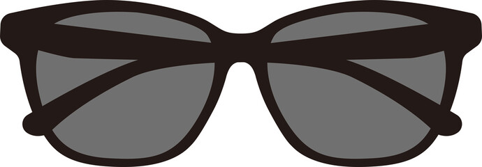 Illustration of closed sunglasses facing front