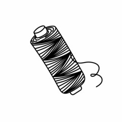 Sewing thread, a hand-drawn sketch style doodle. Cross winding thread. Needlework. Sewing. Thread. Vector simple illustration.