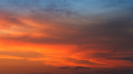 Naklejka na ściany i meble Orange Sunset sky replacement horizon view