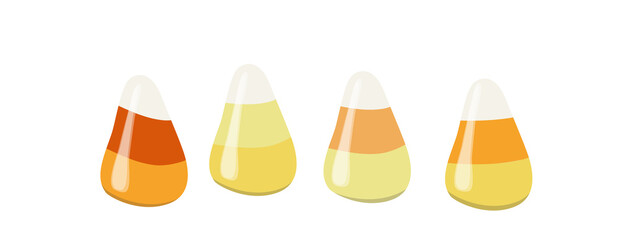 Candy Corn. Halloween candies, sweets. Flat, vector