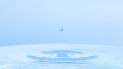 Drop hitting surface of water close-up © zhikun sun