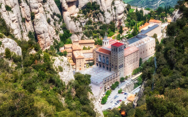 Monserrat monastery in Catalonia, Spain. - obrazy, fototapety, plakaty
