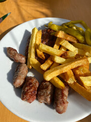 Turkish Meatballs Kofte or Kofta with Potatoes.
