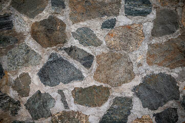 Faded dark black rock stone wall texture background. Tiled. Vintage effect. Copy space.