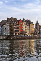 Naklejka premium Strasbourg timber framed houses on the river