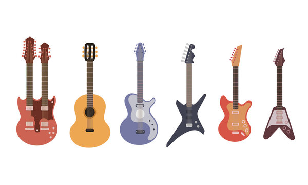 Rock star guitar. Vector Illustration for backgrounds, packaging, greeting cards, posters and textile. Isolated on white background.