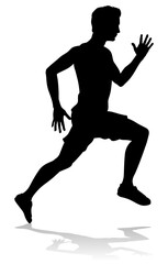 Silhouette Runner Man Sprinter or Jogger Person