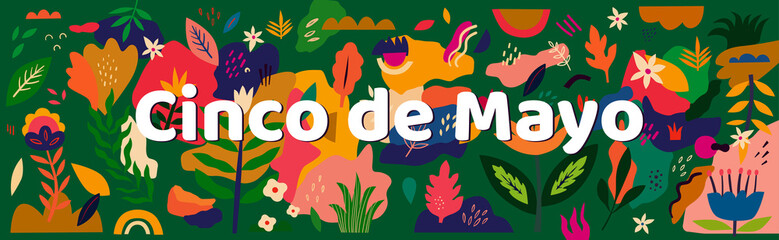 Mexican decorative vector template banner for holiday Cinco de Mayo