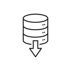 Source data from the database icon. High quality black vector illustration.
