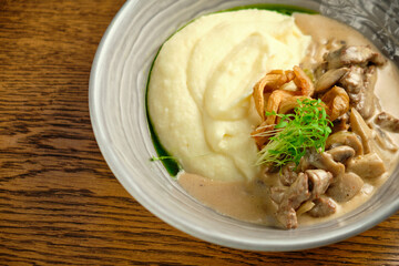 Risotto on a white restaurant plate