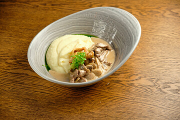 Risotto on a white restaurant plate