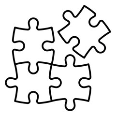 Obraz premium Jigsaw puzzle pieces thin line icon