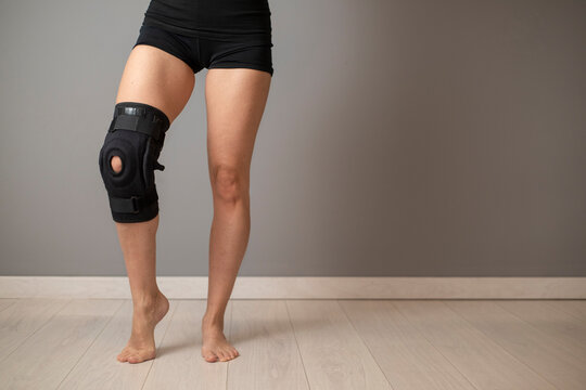 Photo of women leg in knee brace