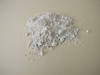 White slurry chalk powder for peeling or mask on a wooden board
