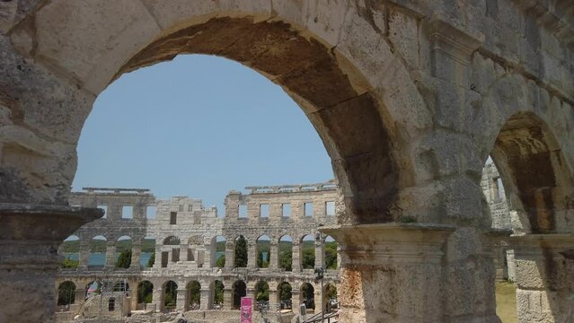 The Roman Amphitheatre, or Colosseum in Pula, Croatia