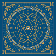 Vintage label Divine magic occult symbolism occultism vector