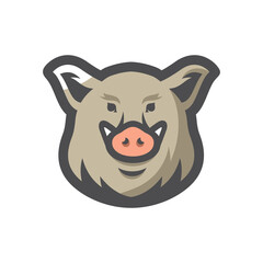 Boar head Wild pig Vector icon Cartoon illustration - 501276166