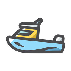 Speedboat fishing boat Vector icon Cartoon illustration - 501276174