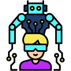Robotic icon, Metaverse related vector