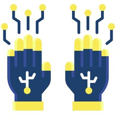 VR gloves icon, Metaverse related vector