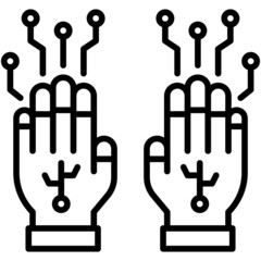 VR gloves icon, Metaverse related vector
