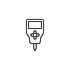 Diabetes glucometer line icon