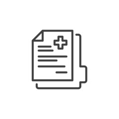 Medical record line icon