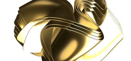 Abstract gold line on white background