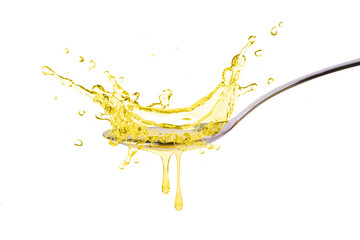 orange juice splash isolated on white