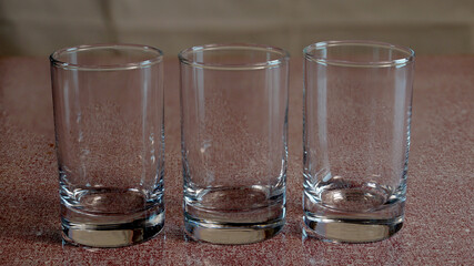 Empty glass on the table
