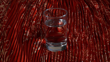 glass of water with colorful Background