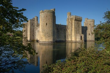 Medieval Bodiam castle. England. United Kingdom. Kent.