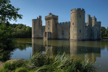 Fototapeta na wymiar Medieval Bodiam castle. England. United Kingdom. Kent.