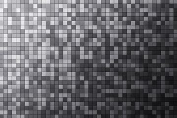 White or gray ceramic wall and floor tiles abstract background. Design geometric mosaic texture for bathroom decoration. 3D Rendering.