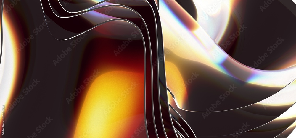 Poster abstract line fluid colors backgrounds. trendy vibrant fluid colors. 3d render