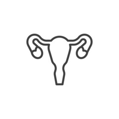 Female reproductive system line icon