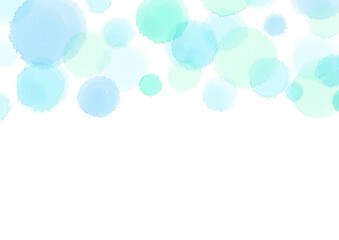 水彩の水玉フレーム1　水色ver