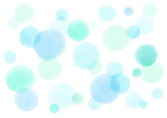 水彩の水玉　水色ver