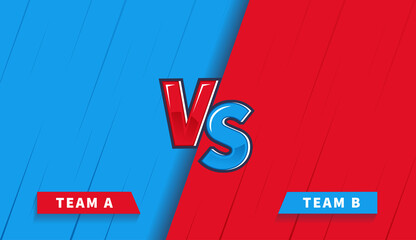Fototapeta premium versus backgrounds. illustration of the conflict fight between the Red and Blue teams