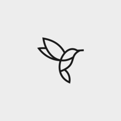 line hummingbird logo or bird logo